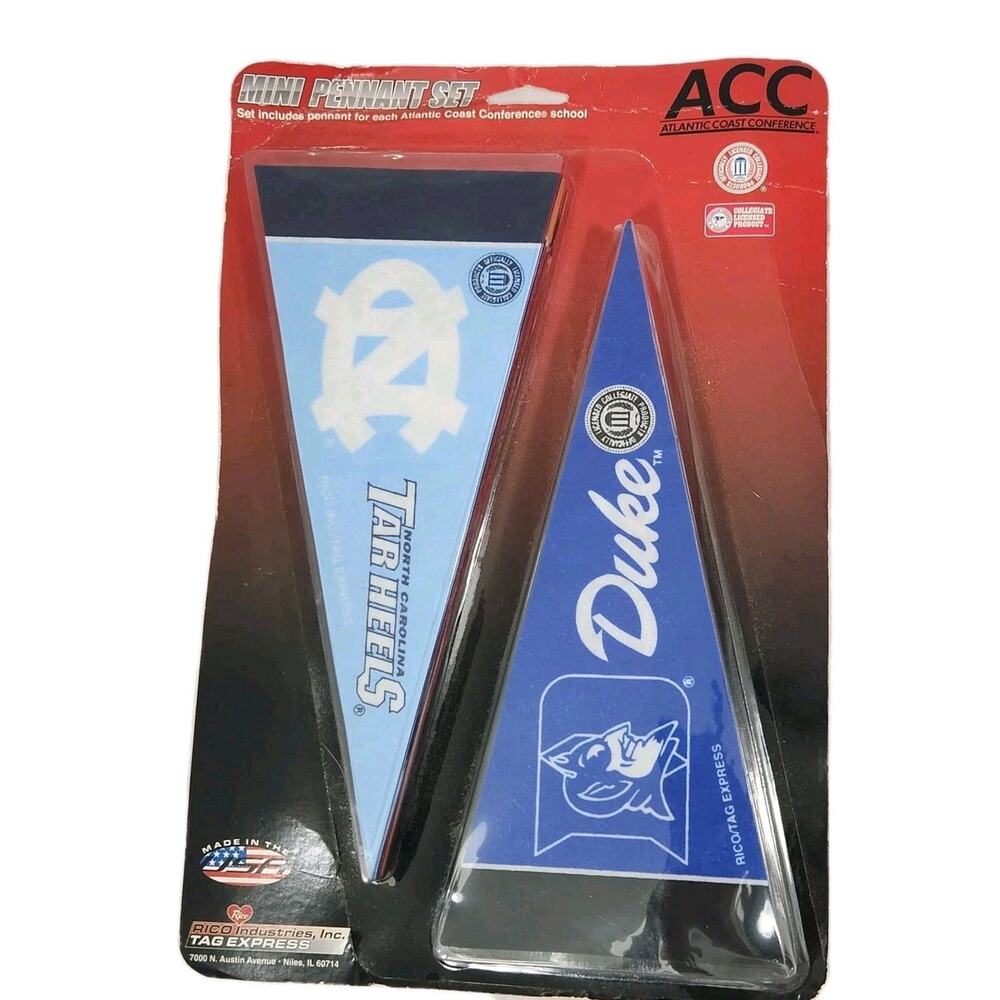 ACC Mini Pennant League Set ALL TEAMS Boys Decor Football Birthday Man Cave Bar